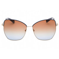 Longchamp Women's Sunglasses - Brown Blue Lens Gold Cat Eye Shape Frame | LO156SL 720 ,