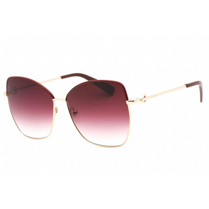 Longchamp Women's Sunglasses - Burgundy Lens Gold Cat Eye Metal Frame | LO156SL 722 ,