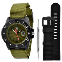 Luminox Men's Quartz Watch - Navy Seal 3600 Series Green Dial Strap Dive | 3617.SET ,