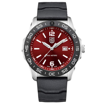 Luminox Men's Watch - Sea Pacific Diver Crimson Red Dial Black Rubber Strap | 3135 ,