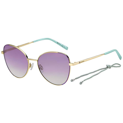 M Missoni Women's Sunglasses - Blue Gold Metal Cat Eye Frame | MMI 0038/S 0S9E/WK ,