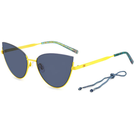 M Missoni Women's Sunglasses - Yellow Cat Eye Frame Blue Lens | MMI 0100/S 040G/KU ,