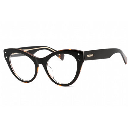 Missoni Men's Eyeglasses - Clear Demo Lens Black Havana Cat Eye | MIS 0065 0WR7 00 ,