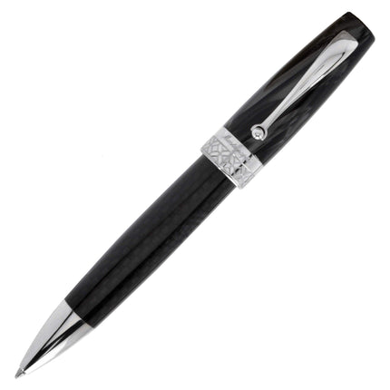 Montegrappa Ballpoint Pen - Miya Carbon Charcoal Black Barrel Twist-Action | ISMYTBFC ,