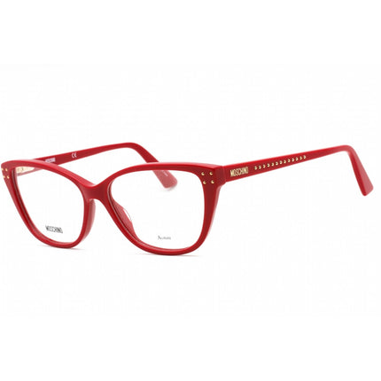 Moschino Women's Eyeglasses - Clear Demo Lens Red Rectangular Frame | MOS583 0C9A 00 ,