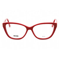 Moschino Women's Eyeglasses - Clear Demo Lens Red Rectangular Frame | MOS583 0C9A 00 ,