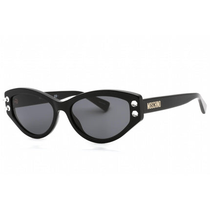 Moschino Women's Sunglasses - Grey Lens Black Cat Eye Plastic Frame | MOS109/S 0807 IR ,