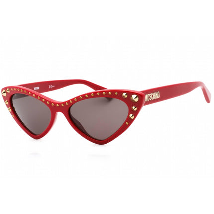 Moschino Women's Sunglasses - Grey Lens Red Cat Eye Plastic Frame | MOS093/S 0C9A IR ,