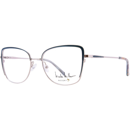 Nicole Miller Women's Eyeglasses - Cabo Deep Teal/Silver Metal Frame | NMCABO C03 ,