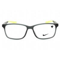 Nike Men's Eyeglasses - Matte Dark Grey/Volt Full Rim Rectangular Frame | 7118 037 ,