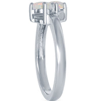 Women's Us2gether 2-Stone White Opal Ring - W-1699 ,