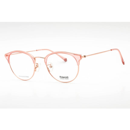 Polaroid Core Unisex Eyeglasses - Pink Metal Full Rim Round Frame | PLD D404/G 035J 00 ,