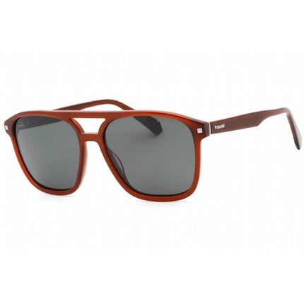 Polaroid Core Unisex Sunglasses - Brown Plastic Aviator Frame | PLD 2118/S/X 009Q M9 ,