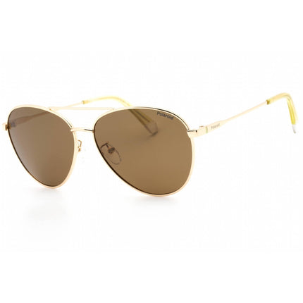Polaroid Core Unisex Sunglasses - Gold Brown Aviator Frame | PLD 4142/G/S/X 001Q SP ,
