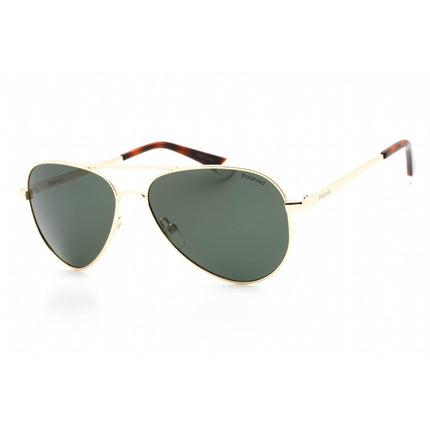 Polaroid Core Unisex Sunglasses - Gold Green Aviator Frame | PLD 6012/N/NEW 0PEF UC ,