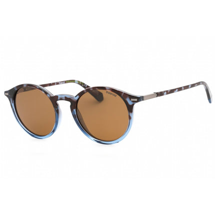 Polaroid Core Unisex Sunglasses - Havana Blue Round Plastic Frame | PLD 2116/S 0IPR SP ,