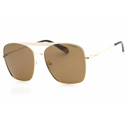 Polaroid Core Women's Sunglasses - Matte Ivory Gold Metal Frame | PLD 6201/S/X 0YYH SP ,
