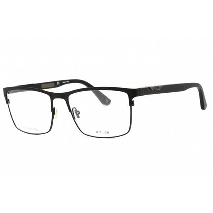 Police Men's Eyeglasses - Semi Matte Black Metal Rectangular Shape Frame | VPL885 0531 ,