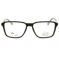 Police Men's Eyeglasses - Semi Matte Dark Green Full Rim Square Frame | VPLF05M 0B81 ,
