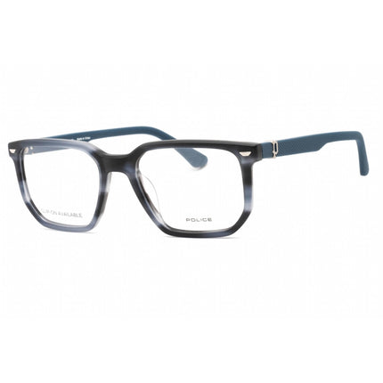 Police Men's Eyeglasses - Semi Matte Striped Blue Acetate Square Frame | VPLF75 M00M ,