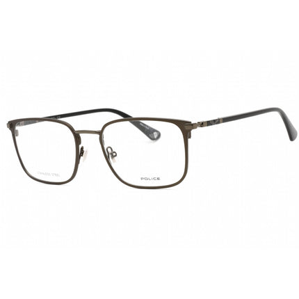 Police Men's Eyeglasses - Shiny Black Metal Rectangular Shape Frame | VPLE96N 08GF ,