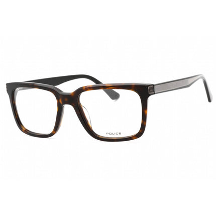 Police Men's Eyeglasses - Shiny Dark Havana Acetate Rectangular Frame | VPLF03N 0722 ,
