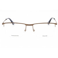 Police Men's Eyeglasses - Shiny Glossed Bronze Metal Rectangular Frame | VPLG75 0F68 ,