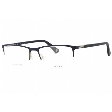 Police Men's Eyeglasses - Shiny Gunmetal Metal Rectangular Full Rim | VPL884 0502 ,