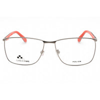 Police Men's Eyeglasses - Shiny Gunmetal Metal Square Frame Clear Lens | VPLF06 0509 ,
