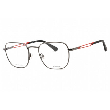 Police Men's Eyeglasses - Shiny Gunmetal Square Frame Clear Demo Lens | VPLF08 0568 ,