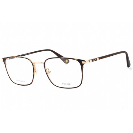 Police Men's Eyeglasses - Shiny Rose Gold w/Havana Metal Rectangular | VPLE96 0393 ,