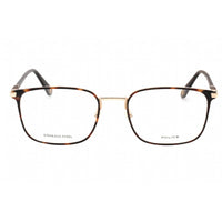 Police Men's Eyeglasses - Shiny Rose Gold w/Havana Metal Rectangular | VPLE96 0393 ,