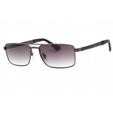 Police Men's Sunglasses - Matte Gunmetal Metal Rectangular Full Rim | SPLB43 08H5 ,