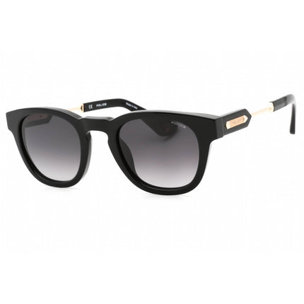 Police Men's Sunglasses - Shiny Black Acetate Round Full Rim Frame | SPLF70M 0700 ,