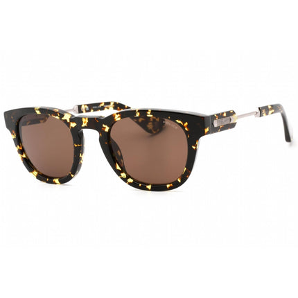 Police Men's Sunglasses - Shiny Brown/Yellow Havana Acetate Round Frame | SPLF70M 0781 ,