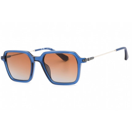 Police Men's Sunglasses - Shiny Transparent Blue Acetate Square Frame | SPLL10M 0892 ,