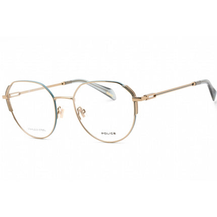 Police Women's Eyeglasses - Shiny Camel Stainless Steel Round Frame | VPLF26M 08MD ,
