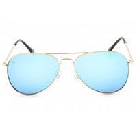 Prive Revaux Women's Sunglasses - Aviator | Commando Mini Champagne Gold/Blue Mirror ,