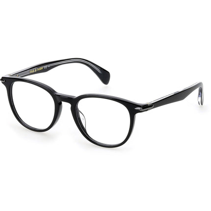 Rag and Bone Men's Eyeglasses - Black Plastic Full Rim Rectangular | RNB7010 0807 ,