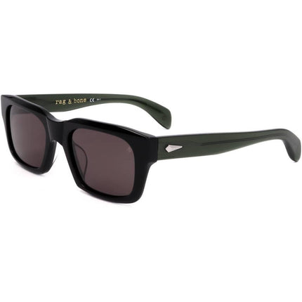 Rag and Bone Men's Sunglasses - Black Rectangular Frame Grey Lens | RNB5038/S 0807 ,