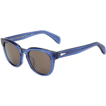 Rag and Bone Men's Sunglasses - Blue Acetate Oval Frame Brown Lens | RNB6001/S 0PJP ,