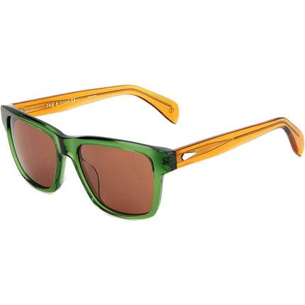 Rag and Bone Men's Sunglasses - Green Square Frame Brown Lens | RNB5041/S 01ED ,