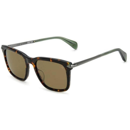 Rag and Bone Men's Sunglasses - Havana Khaki Frame Green Lens | RNB5044/S 04N3 ,