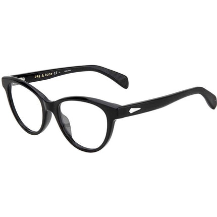 Rag and Bone Women's Eyeglasses - Black Plastic Full Rim Cat Eye Frame | RNB3048 0807 ,