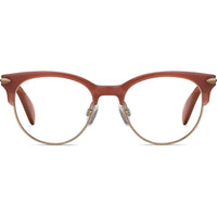 Rag and Bone Women's Eyeglasses - Brown Pink Metal Full Rim Oval Frame | RNB3009 0DQ2 ,