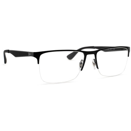 Ray Ban Unisex Eyeglasses - Matte Black Metal Half Rim Rectangular | 0RX6335 2503 2503 ,