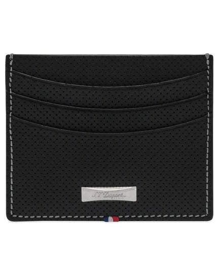 S.T. Dupont Unisex Credit Card Holder - Defi Light Perforated Black Leather | 170406 ,
