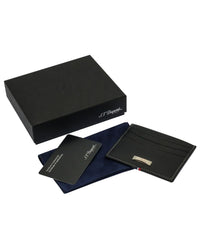 S.T. Dupont Unisex Credit Card Holder - Defi Light Perforated Black Leather | 170406 ,