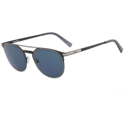 Salvatore Ferragamo Men's Sunglasses - Matte Black Full Rim Round Frame | SF186S 002 ,