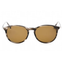 Salvatore Ferragamo Men's Sunglasses - Striped Grey/Brown Full Rim Round | SF911S 003 ,